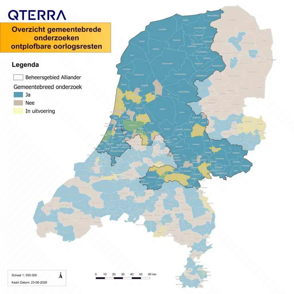 Overzicht gemeentebrede onderzoeken ontplofbare oorlogsresten [versie juni 2026]